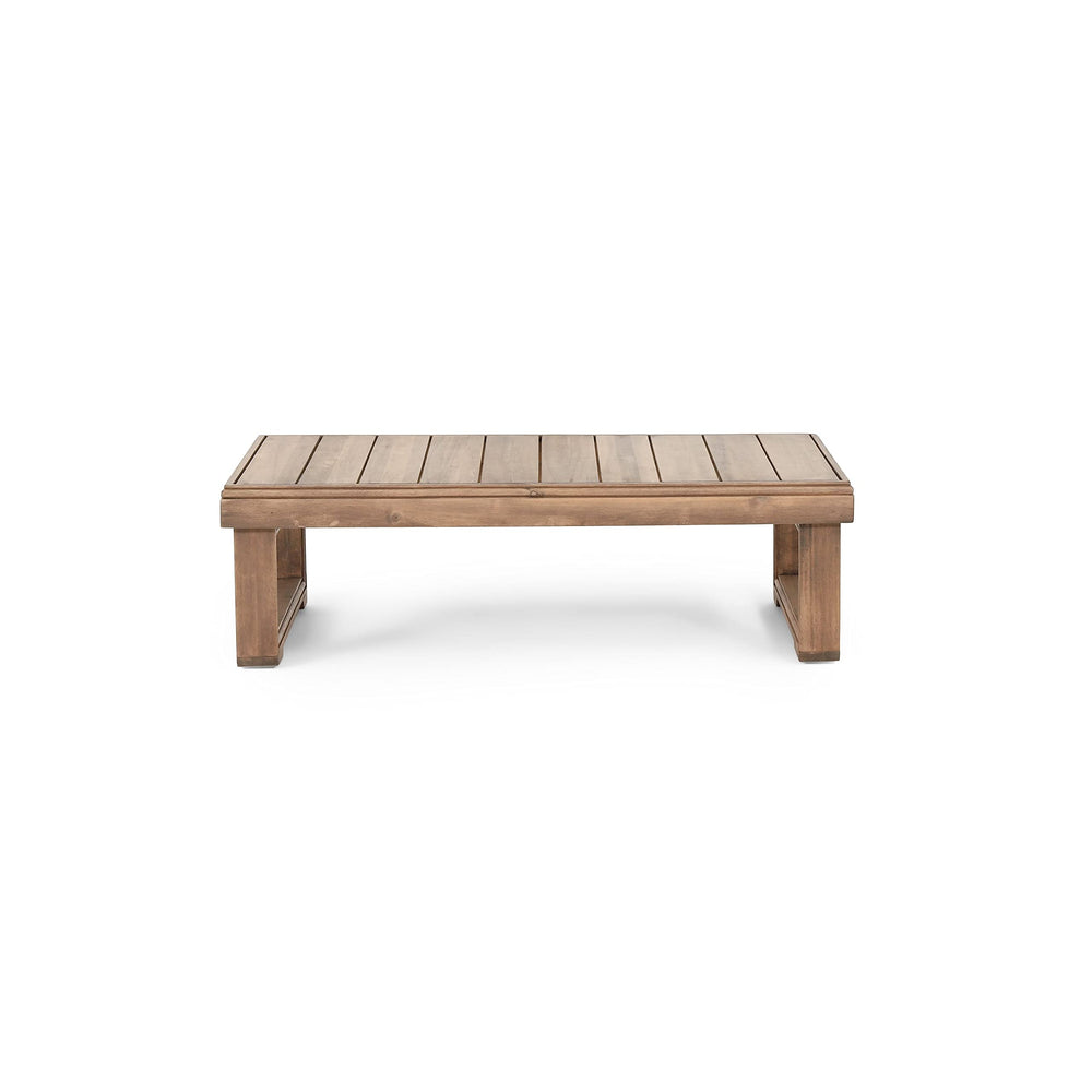 Outdoor Acacia Wood Rectangular Coffee Table Brown Rustic Water Resistant - Diamond Home USA