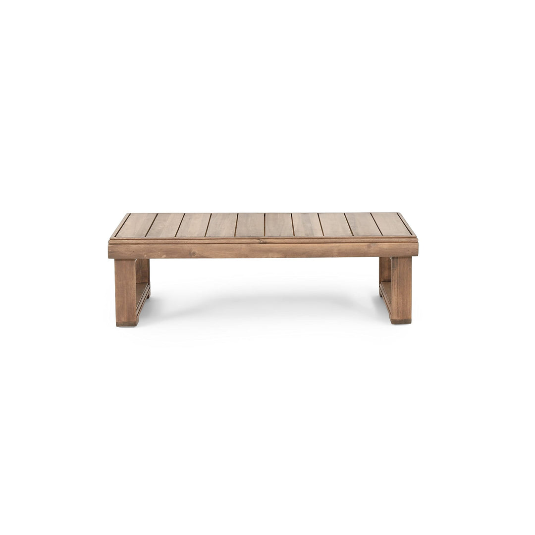 Outdoor Acacia Wood Rectangular Coffee Table Brown Rustic Water Resistant - Diamond Home USA