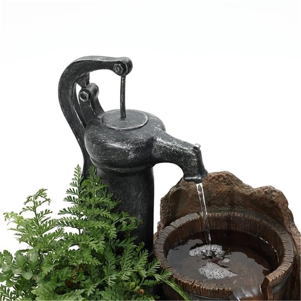 Jeco Glenville Water Pump Cascading Water Fountain Brown/Black - Diamond Home USA