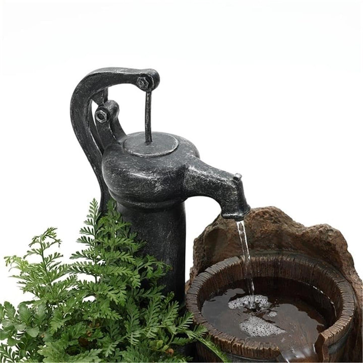 Jeco Glenville Water Pump Cascading Water Fountain Brown/Black - Diamond Home USA