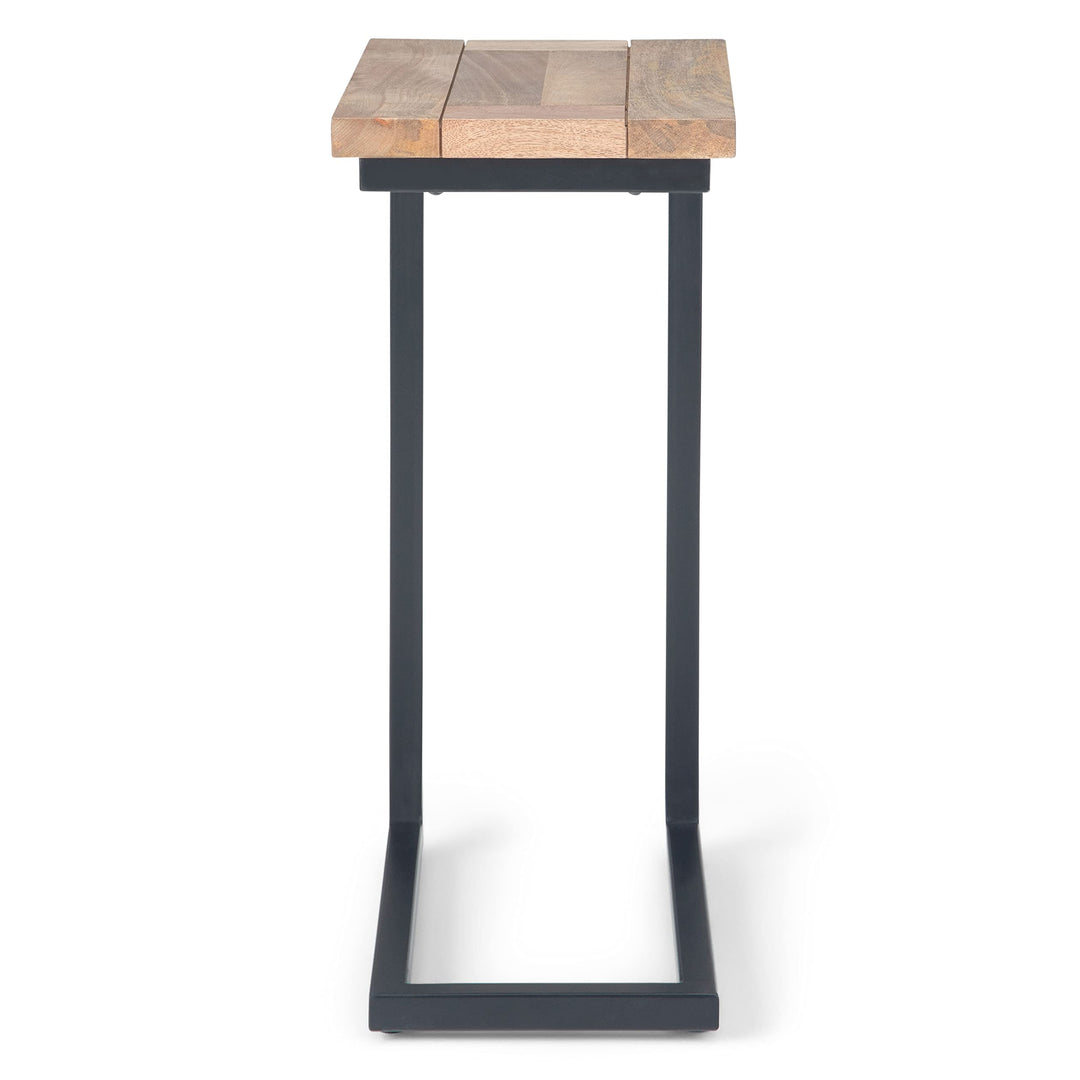 SIMPLIHOME Skyler SOLID MANGO WOOD and Metal 18 inch Wide Rectangle C Side Table