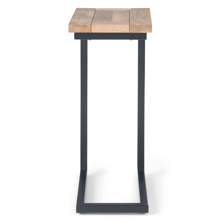 SIMPLIHOME Skyler SOLID MANGO WOOD and Metal 18 inch Wide Rectangle C Side Table