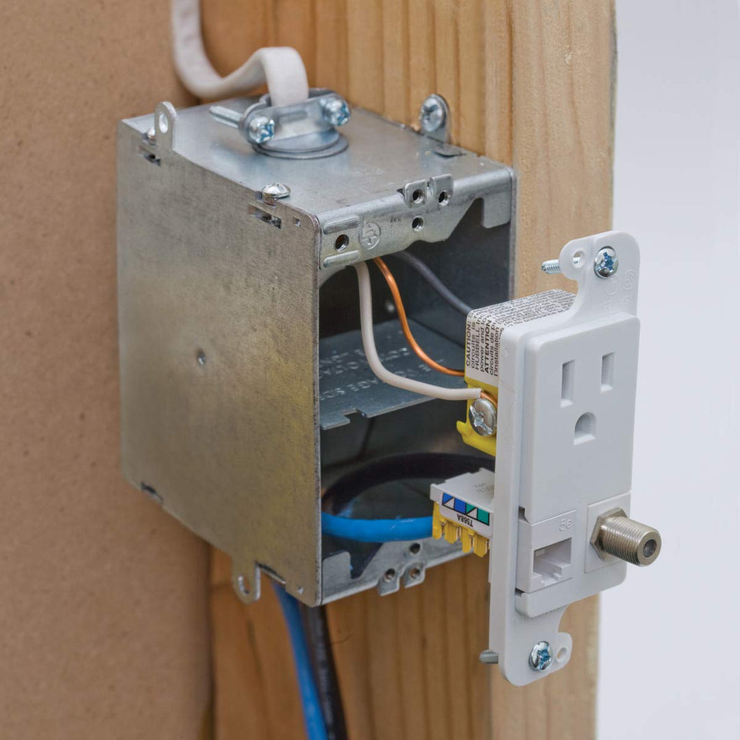 Bryant Electric RJ650WTR tradeSELECT JLOAD Tamper-Resistant Multimedia Outlet - Diamond Home USA