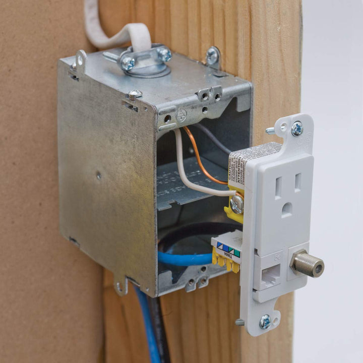 Bryant Electric RJ650WTR tradeSELECT JLOAD Tamper-Resistant Multimedia Outlet - Diamond Home USA