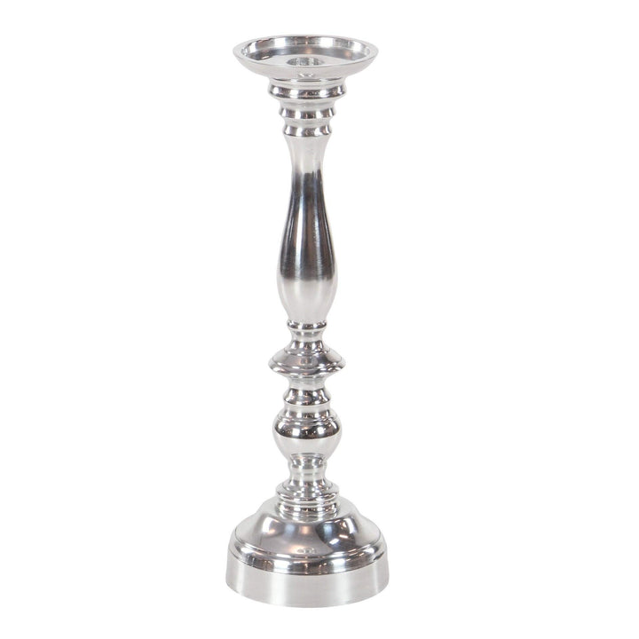 Silver Aluminum 10/12/14-inches High Candle Holder (Set of 3) Glam - Diamond Home USA