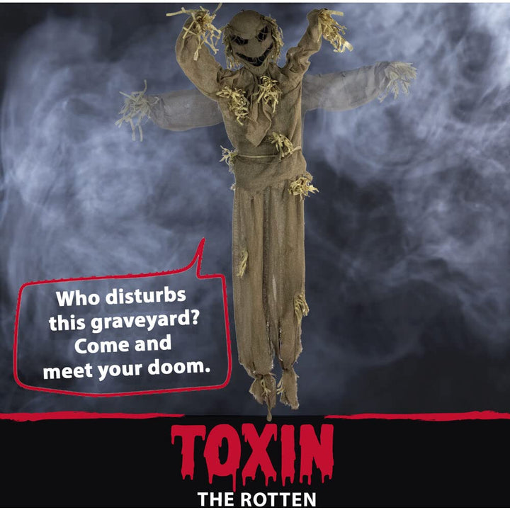 Haunted Hill Farm Life-Size Scary Talking Scarecrow Halloween Animatronic with - Diamond Home USA