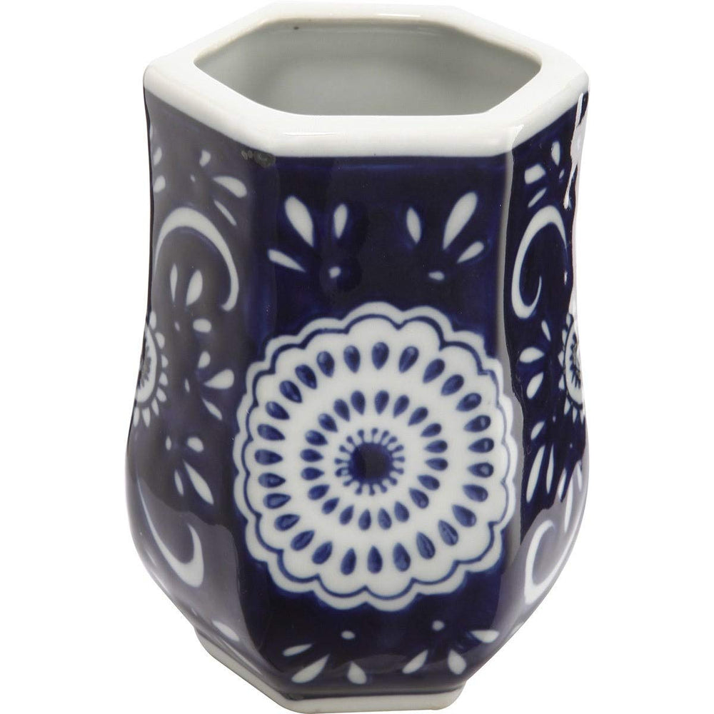 4-Piece Bathroom Accessories Set Blue Geometric Modern Contemporary Victorian - Diamond Home USA