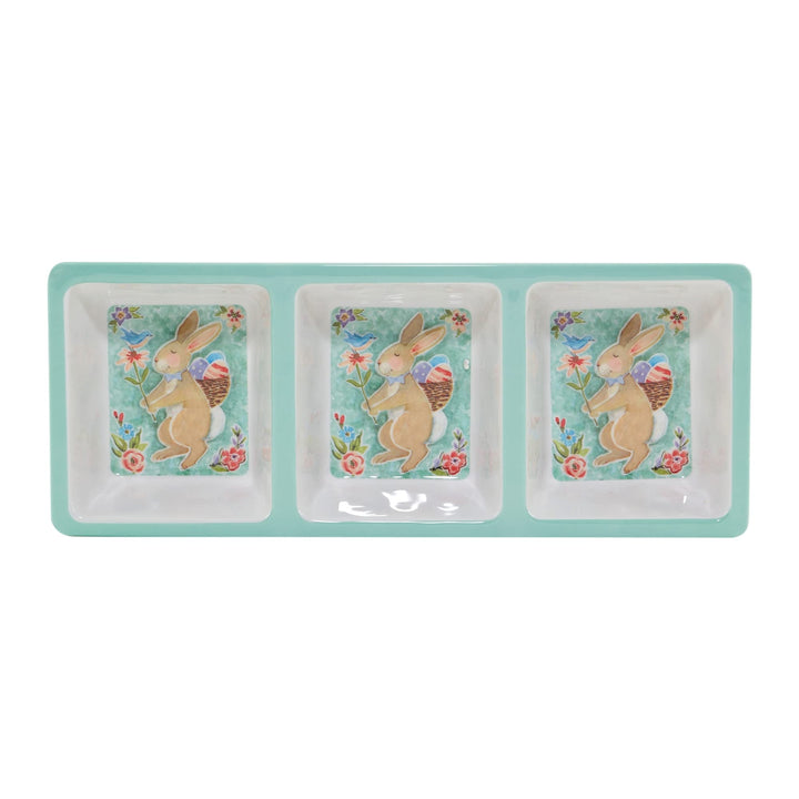 Joy Of Easter 3 Piece Hostess Set Multi Color Floral Casual Farmhouse Round - Diamond Home USA