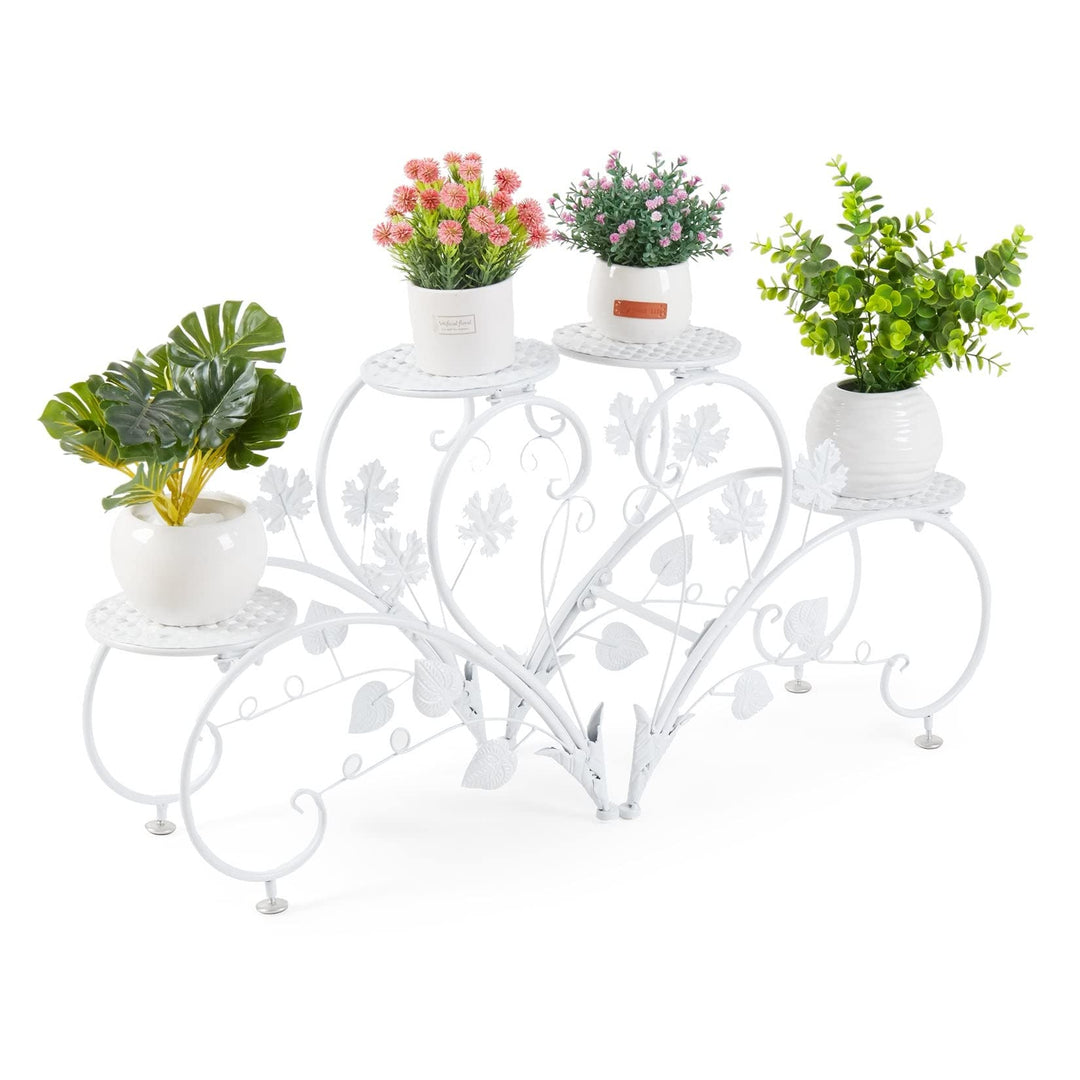 Classic Plant Stand Art Flower Pot Holder Rack Planter Outdoor Indoor White - Diamond Home USA