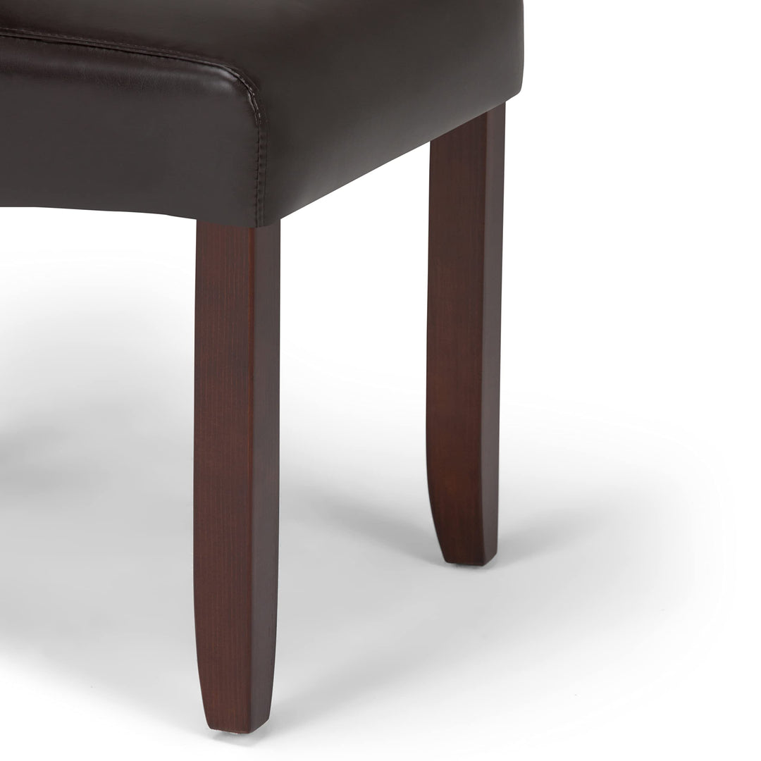 SIMPLIHOME Cosmopolitan Parson Dining Chair (Set of 2) Tanners Brown Faux - Diamond Home USA