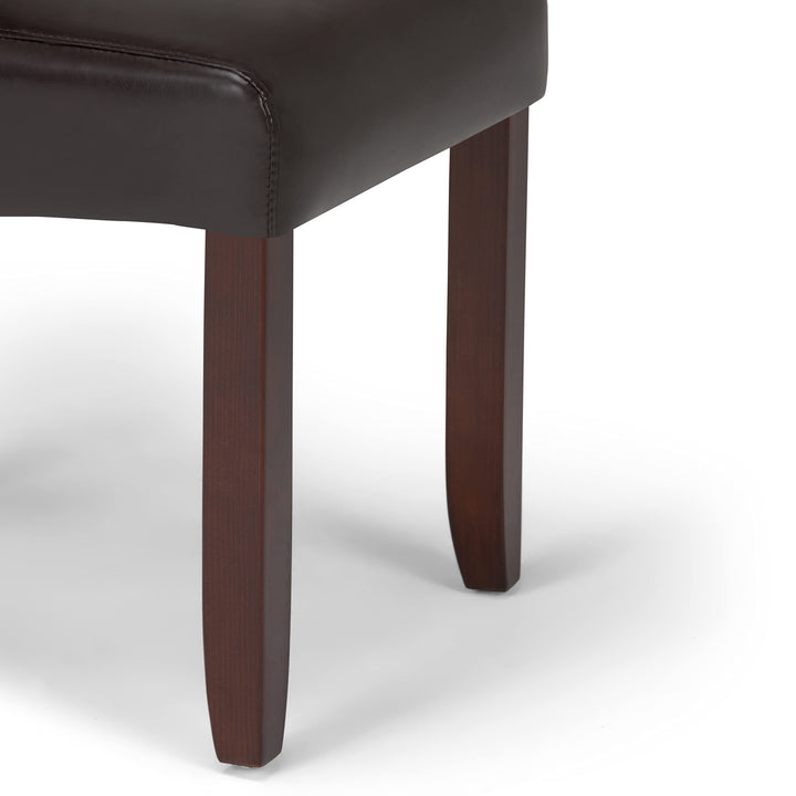 SIMPLIHOME Cosmopolitan Parson Dining Chair (Set of 2) Tanners Brown Faux - Diamond Home USA