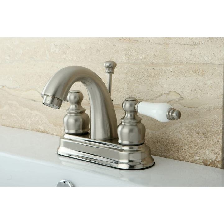 Kingston ass KB5612PL Restoration 4-Inch Centerset Lavatory Faucet Polished