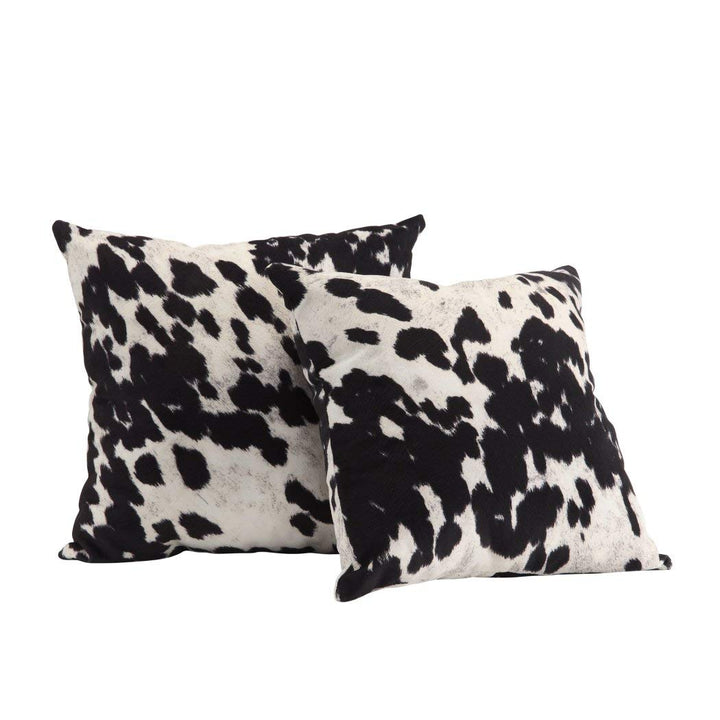 DS 2 Piece Black White Cow Theme Decorative Throw Pillows Set 18-Inch - Diamond Home USA