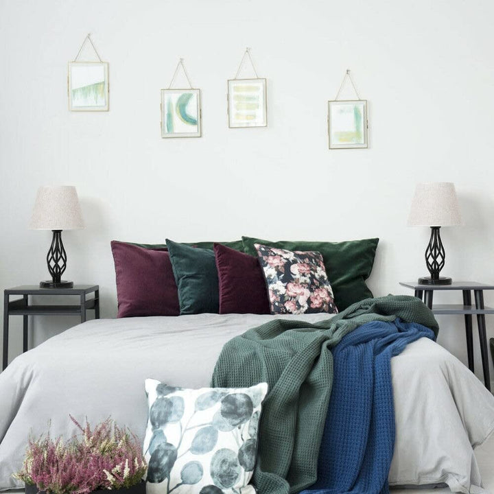 Traditional 5.5" 2-Lights Nightstand Lamp Sets with Marble Base White Industrial - Diamond Home USA