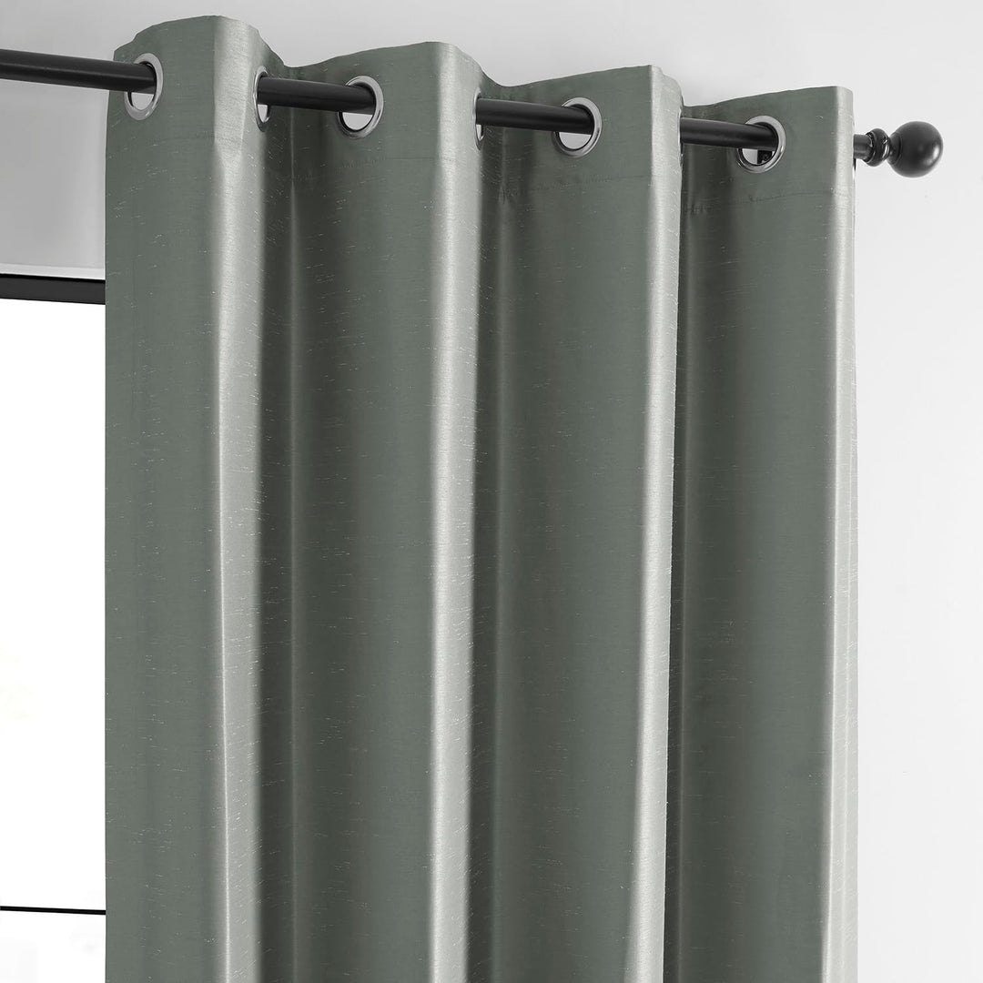 HPD Half Price Drapes Grommet Blackout Curtains for Bedroom Faux Dupioni Silk 50 - Diamond Home USA