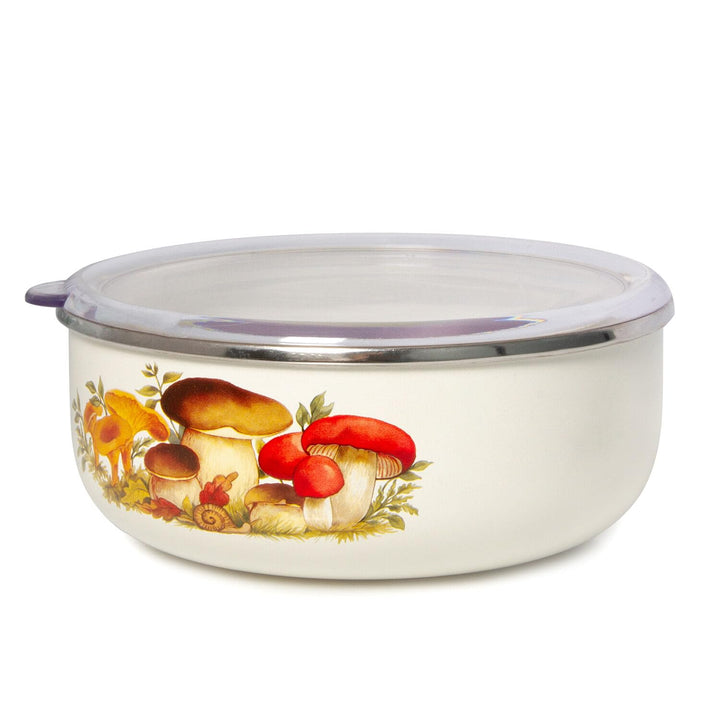 STP GOODS Enamelware Mixing for Kitchen Mushrooms Enamel Storage 1.5 Qt - Diamond Home USA