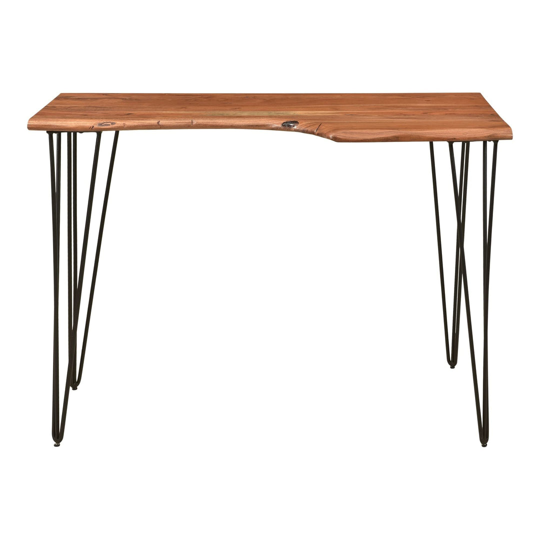 Modern Live Edge Solid Acacia Top Desk Natural Industrial Rustic Rectangular - Diamond Home USA
