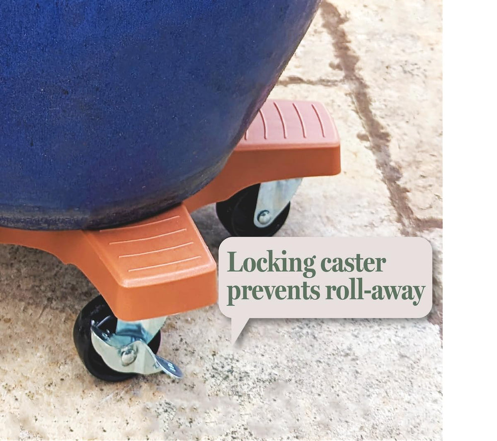 Down Under Plant Caddie 18430 16" Terra Cotta 5-Wheel Single Plant Caddy - Diamond Home USA