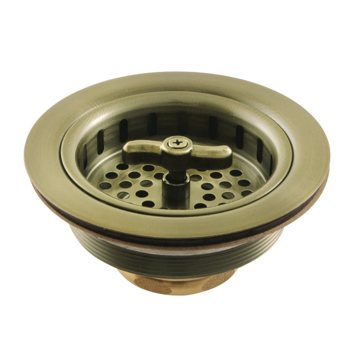 Kingston Brass Tacoma Spin and Seal Sink Basket Strainer Antique Brass Antique