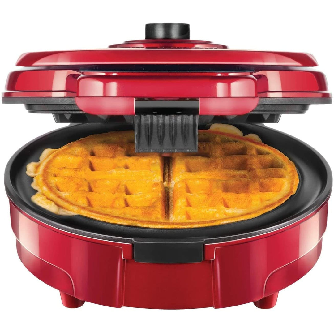 Anti-overflow Belgian Waffle Maker Red Stainless Steel Ready Indicator Light