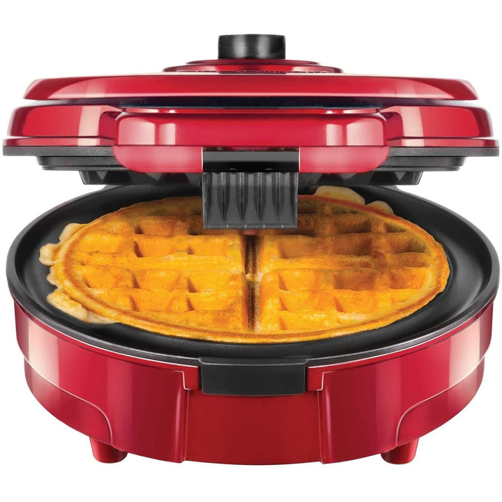 Anti-overflow Belgian Waffle Maker Red Stainless Steel Ready Indicator Light