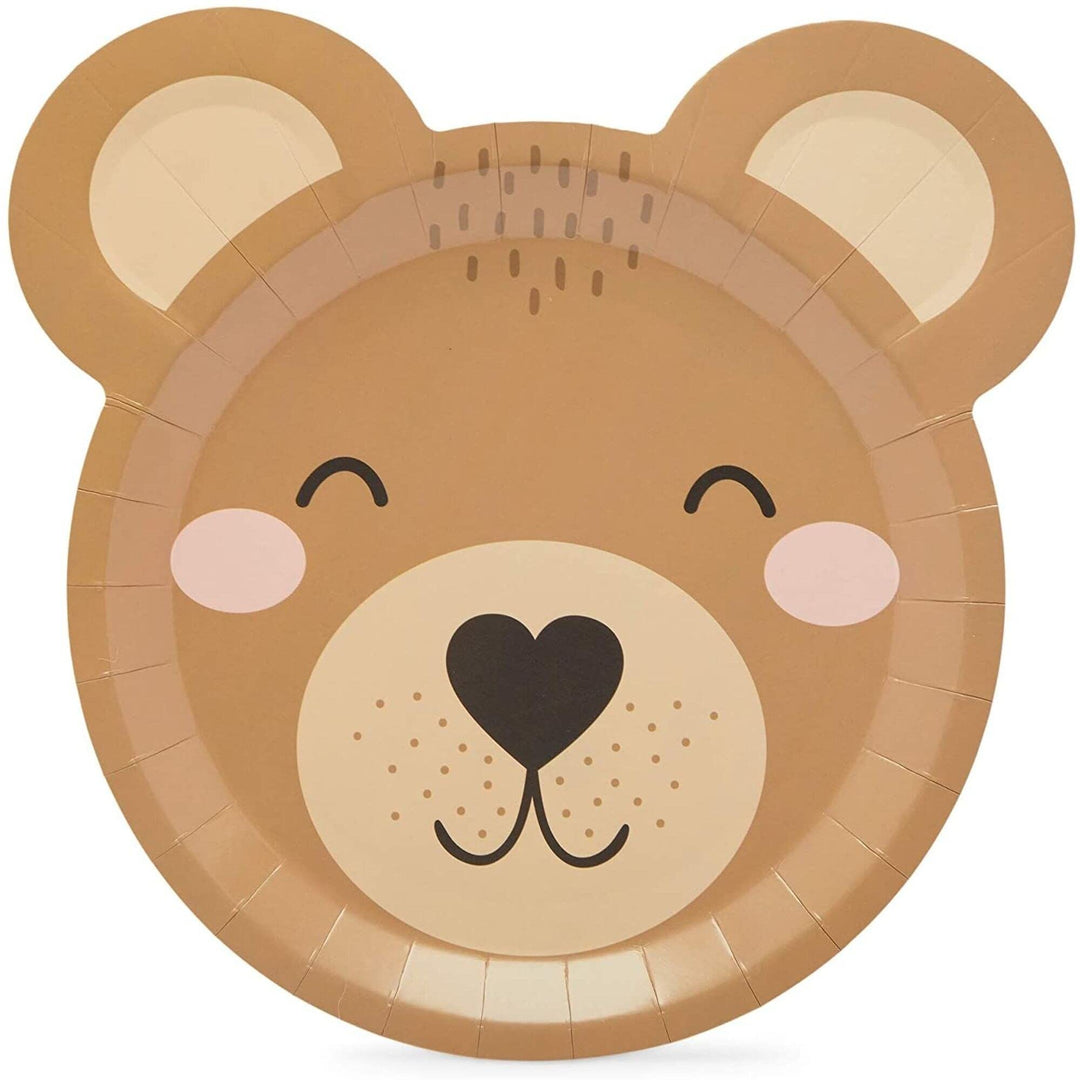Bear Paper Plates Baby Shower Decorations (9 X 10 In 48-pack) Brown Animal - Diamond Home USA
