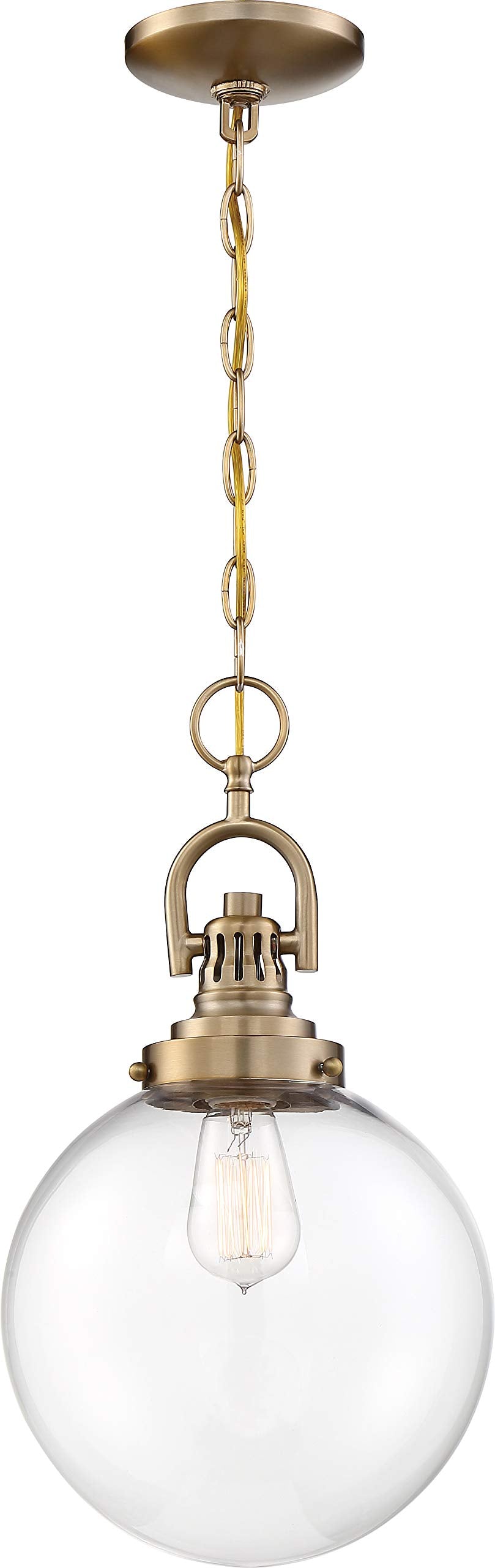 Nuvo 60/6671 Skyloft Lighting Fixture 1Lt Pendant Burnished Brass Finish with - Diamond Home USA