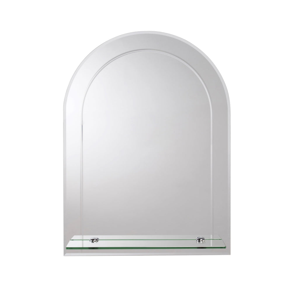 Lock Arch Mirror with Shelf Silver Modern Contemporary Vintage Includes Hardware - Diamond Home USA