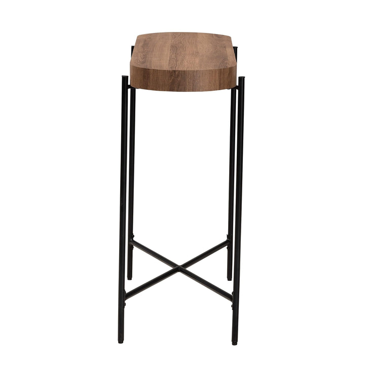 Modern Industrial Walnut Brown Finished Wood and Black Metal Console Table - Diamond Home USA