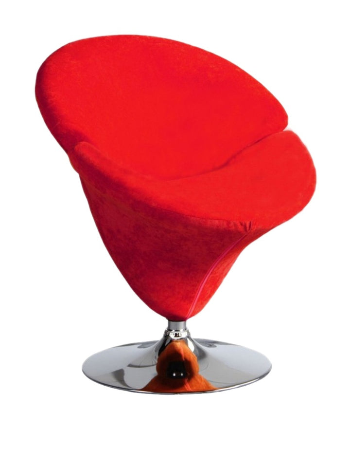Ceets Accent Swivel Velvet Tulip Chair One Size Red