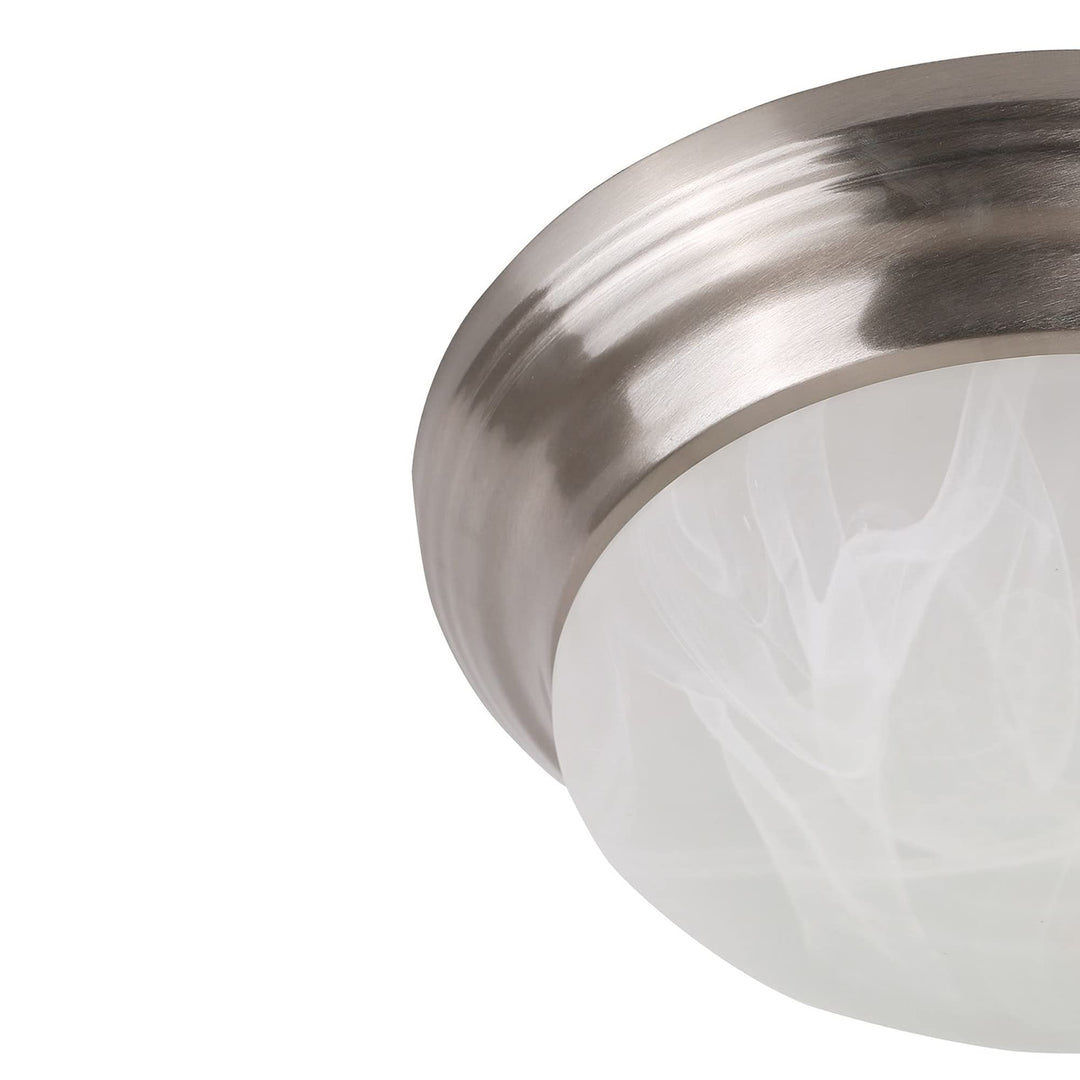 AA Warehousing 12 in. 1-Light LED Flush Mount Ceiling Light in Brushed Nickel - Diamond Home USA