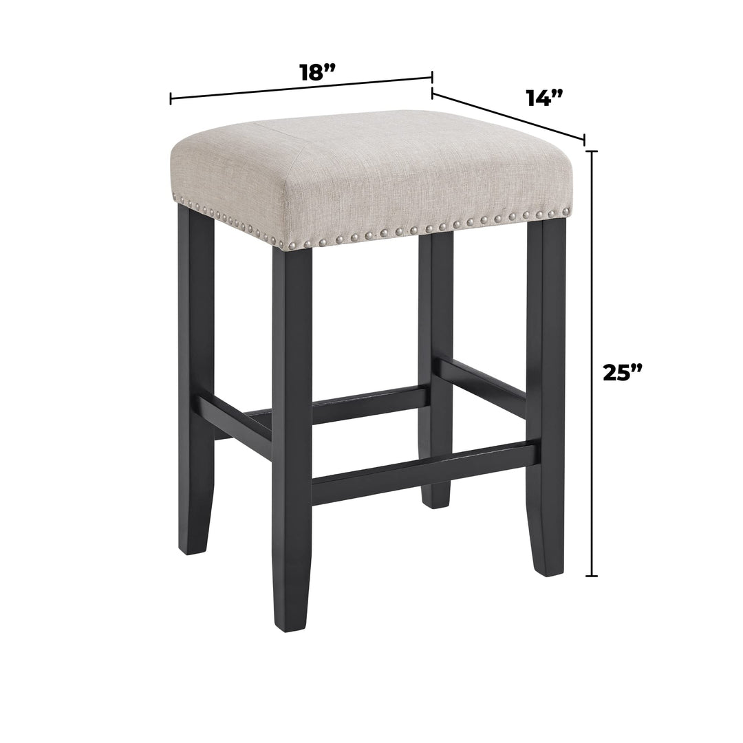 Martin Svensson Home Cordero Black 25" Tall Counter Height Bar Stool with - Diamond Home USA