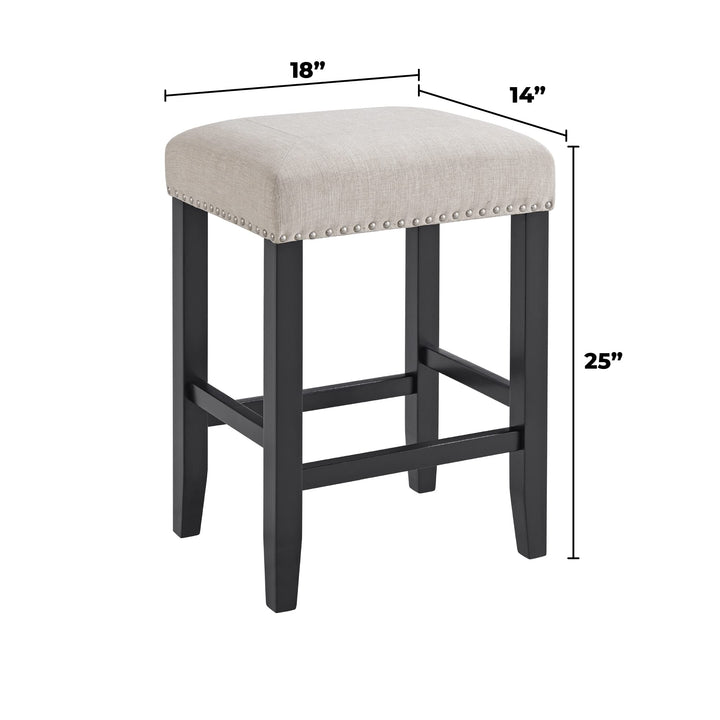 Martin Svensson Home Cordero Black 25" Tall Counter Height Bar Stool with - Diamond Home USA