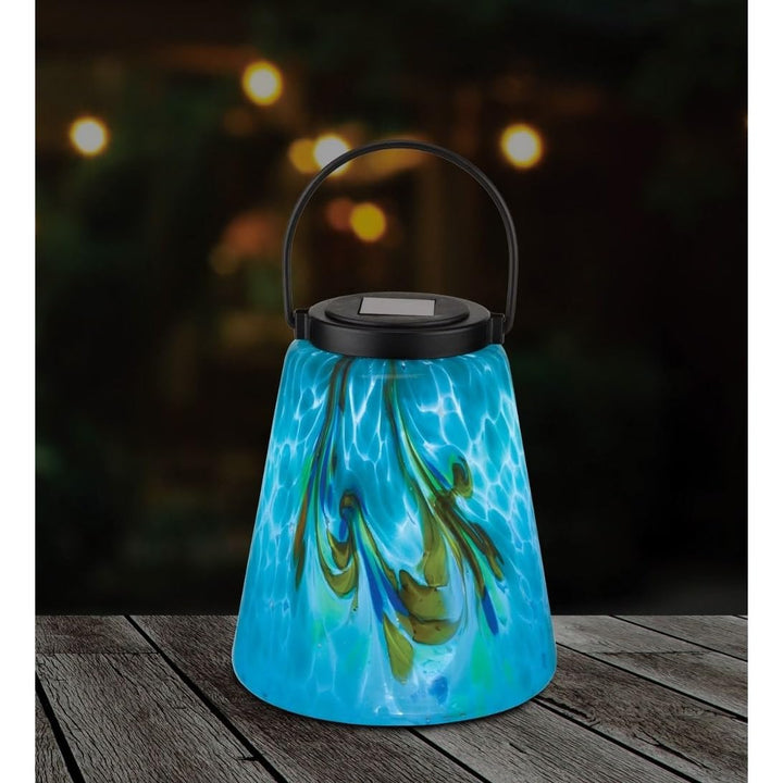 Solar Lantern Blue Glass