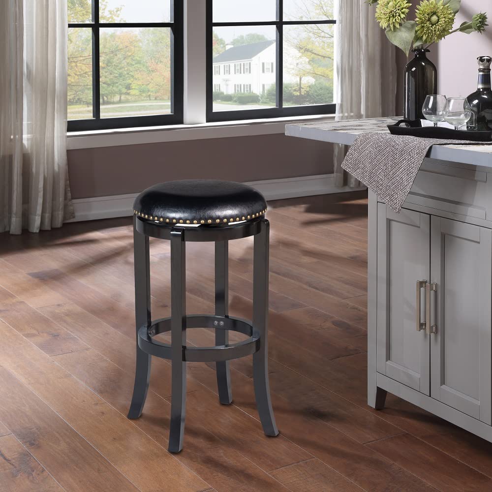 Boraam Cordova Bar Height Swivel Stool 29-Inch Black - Diamond Home USA