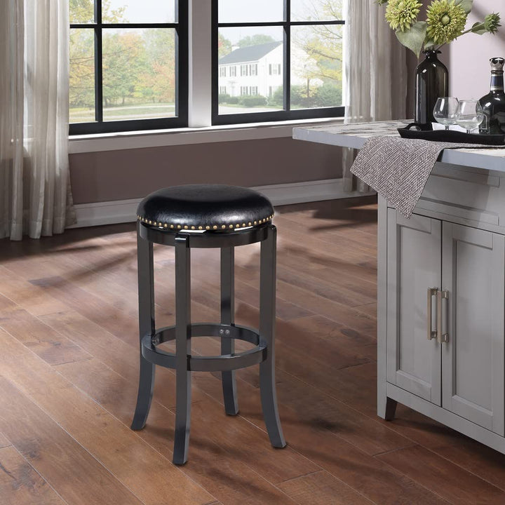 Boraam Cordova Bar Height Swivel Stool 29-Inch Black - Diamond Home USA