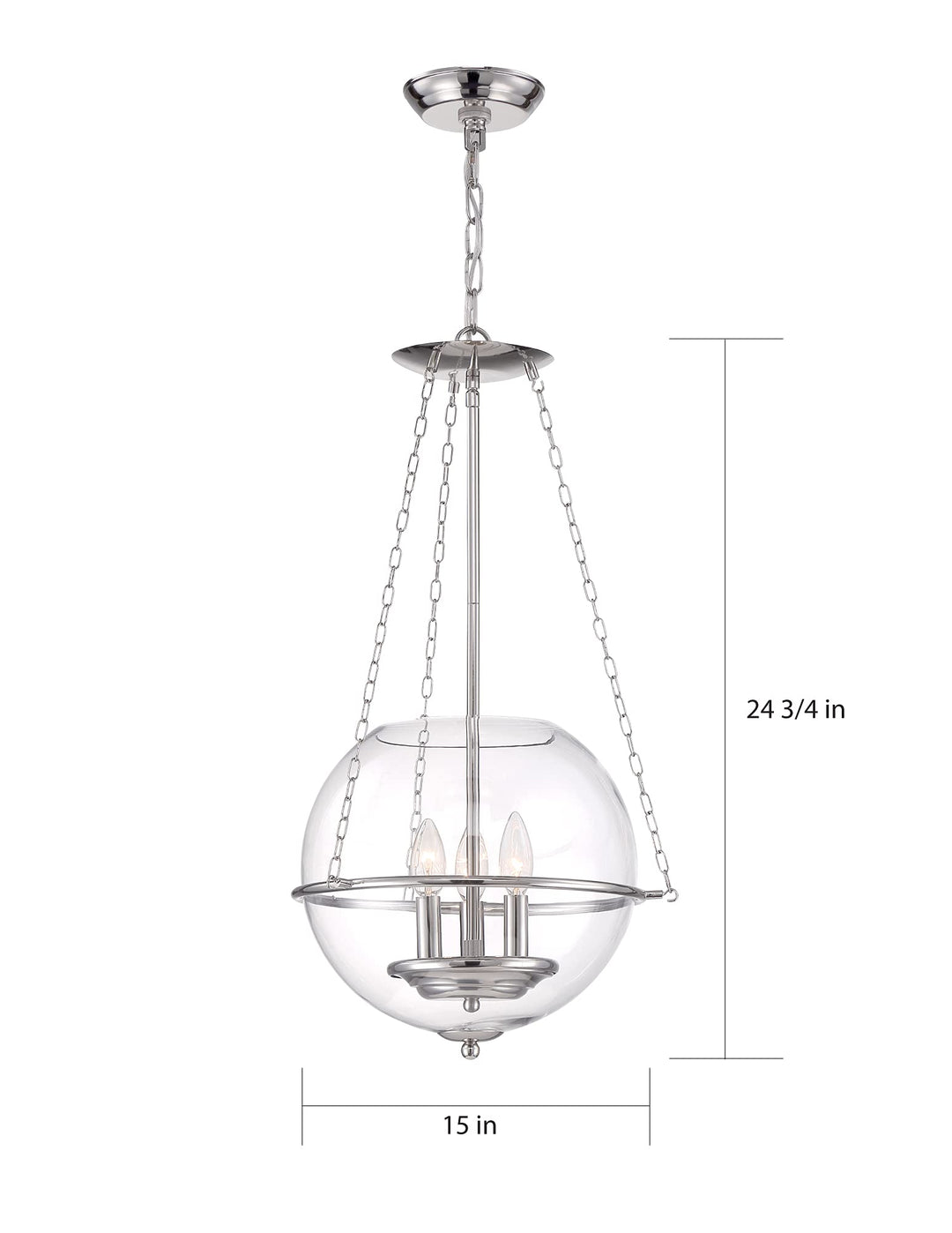 Nuvo 60/6952 Odyssey Pendant Fixture Polished Nickel with Clear Glass 3 Light - Diamond Home USA