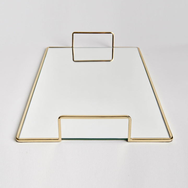 Decorative Tray Large 21"x13.25" Gold Glass Mirrored Finish - Diamond Home USA