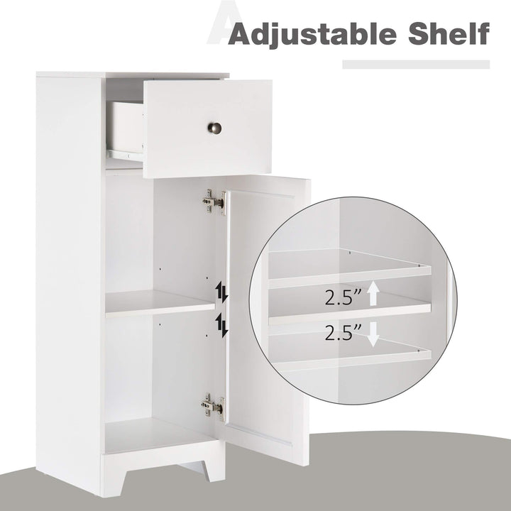 Small Floor Storage Bathroom Cabinet Organizer with 1 Drawer and Interior - Diamond Home USA