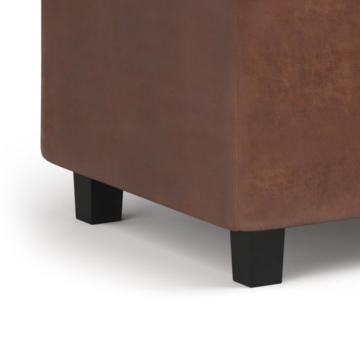 Wynden Hall Essex 34-in. Wide Rectangular Storage Ottoman Distressed Saddle
