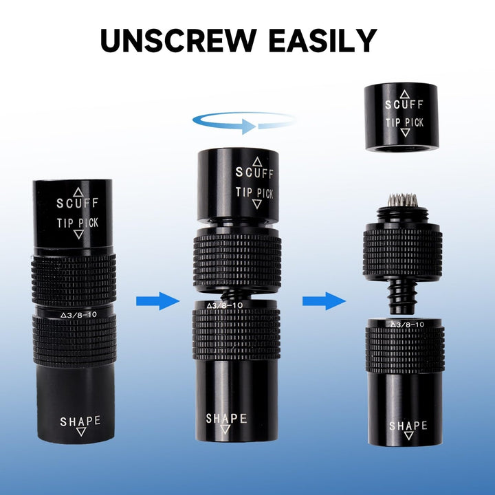 Billiard Pool Cue Stick Tip Scuffer/Shaper/Aerator Tool with 3/8x10 Joint - Diamond Home USA