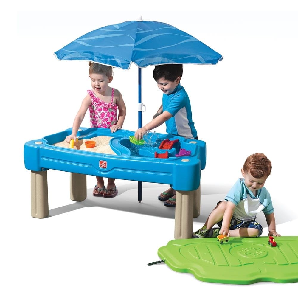 Toddler Sandbox Water Table Cover and Umbrella - Diamond Home USA