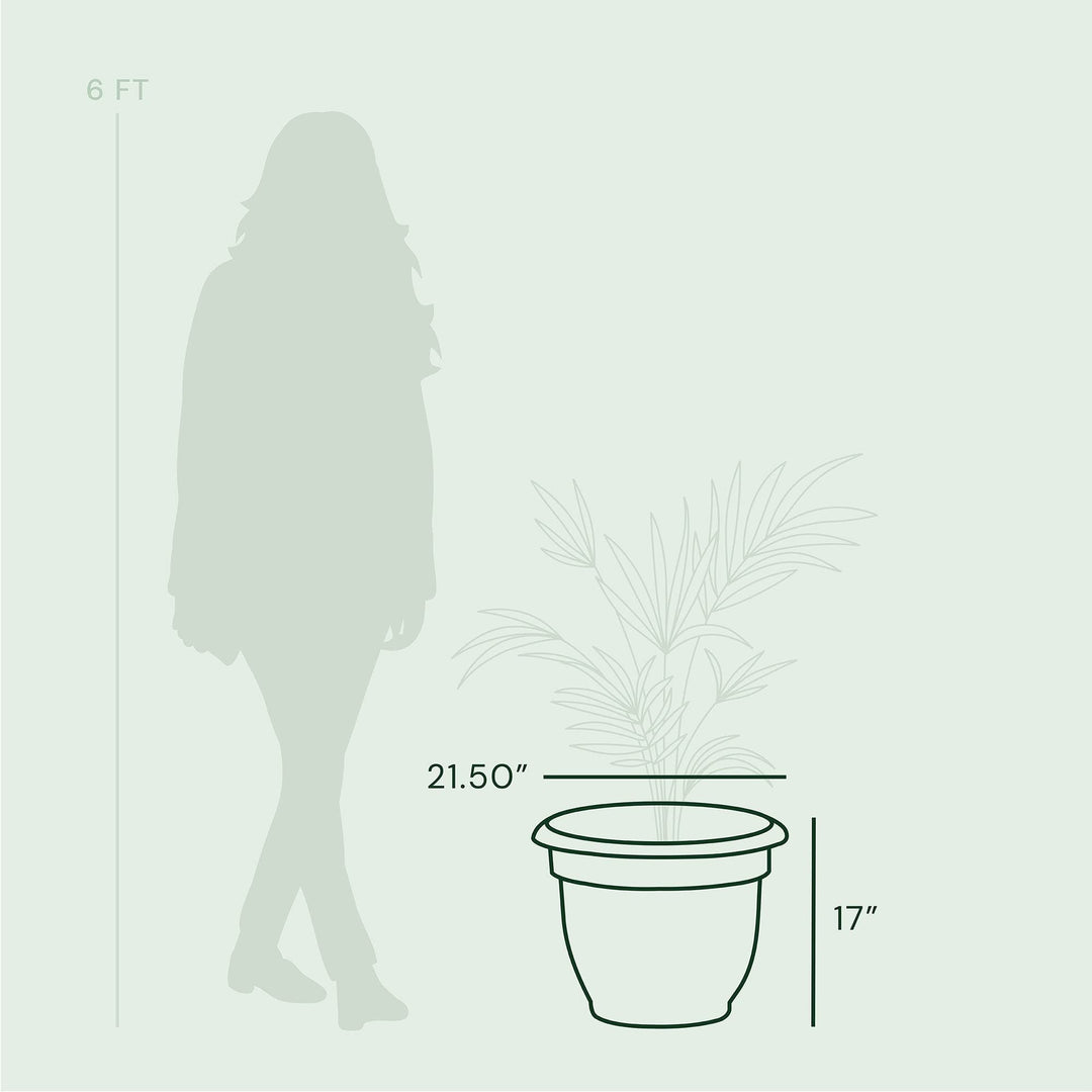 Self Watering Planter: 20" Pebble St1 Durable Resin Pot for Indoor and Outdoor - Diamond Home USA