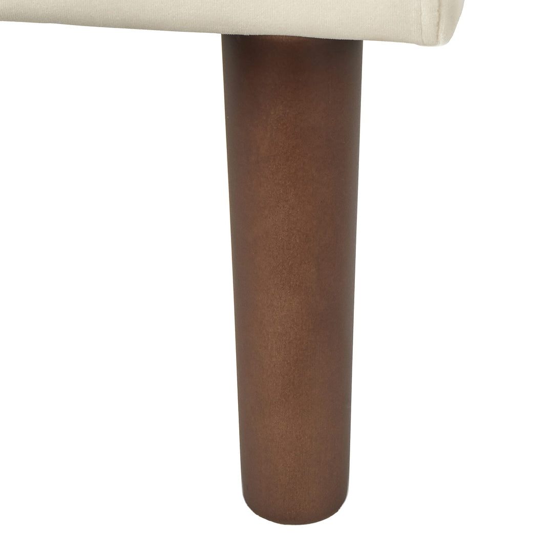 angelo:HOME Sven Mid Century Modern Upholstered Platform Bed Quen Queen Cream - Diamond Home USA