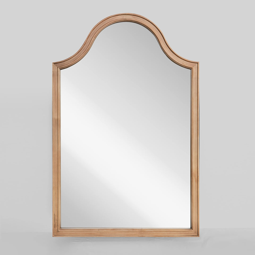 24'' X 36'' Wooden Arched Curved Top Wall Mirror for D Cor Rustic Brown - Diamond Home USA