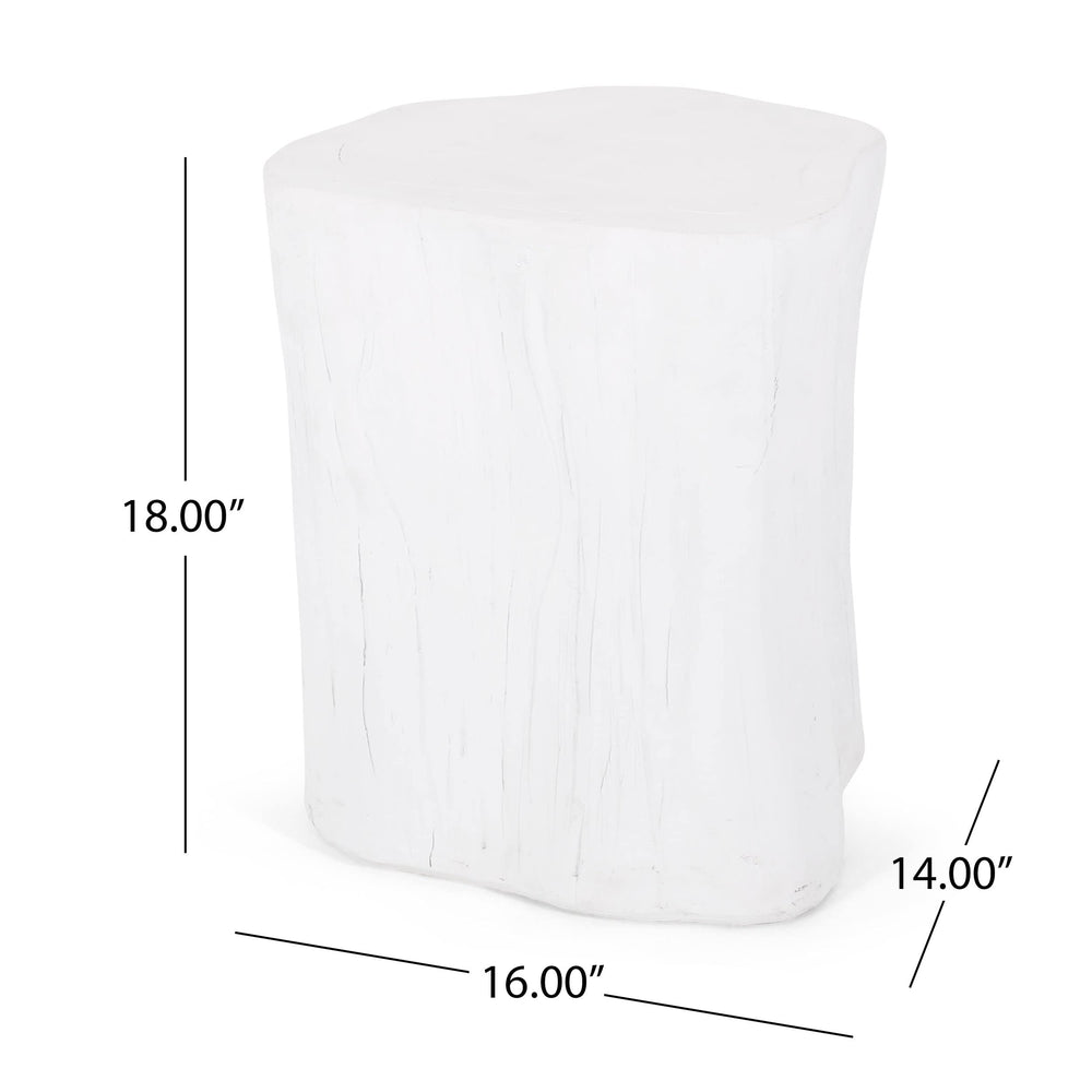 Outdoor Lightweight Concrete Side Table White Modern Contemporary Specialty - Diamond Home USA