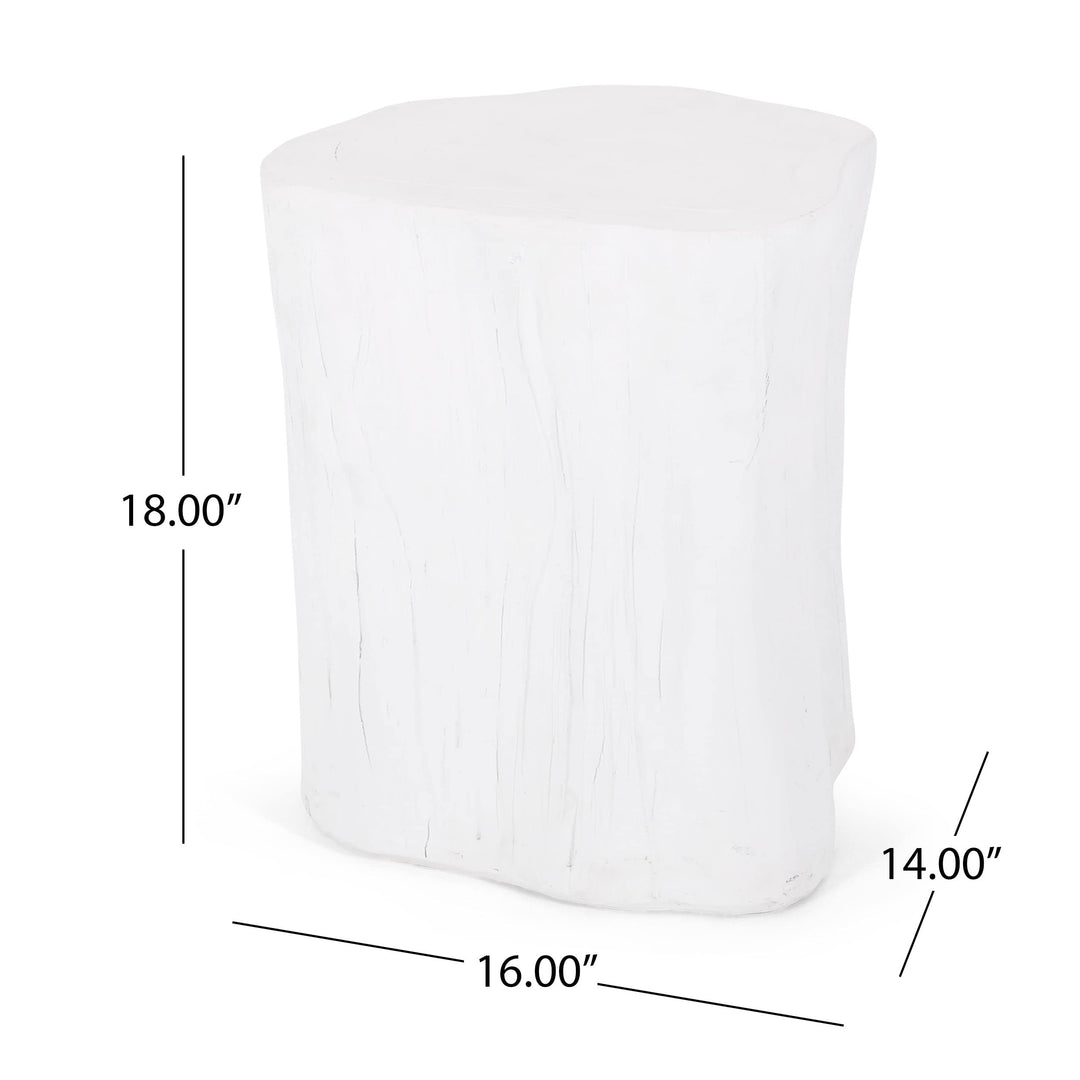 Outdoor Lightweight Concrete Side Table White Modern Contemporary Specialty - Diamond Home USA