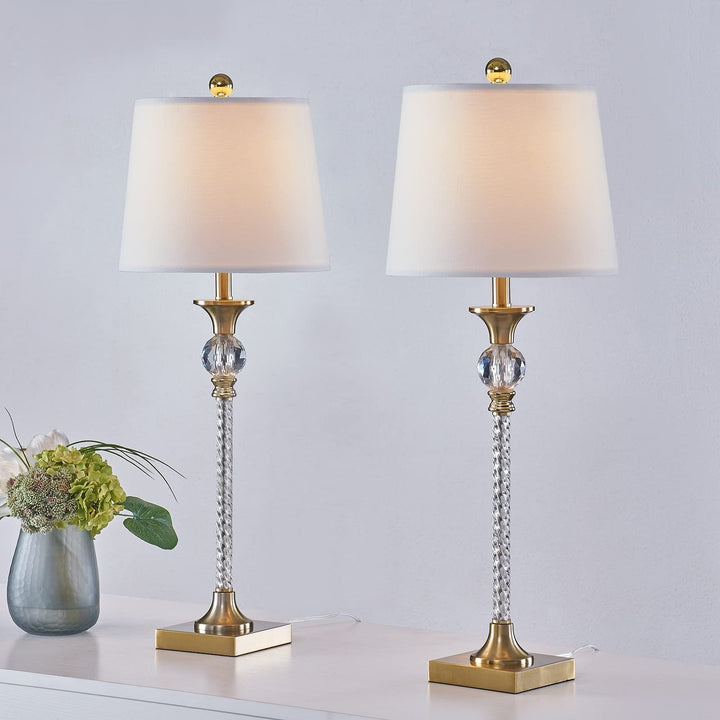 29.5'' Metal Gold/Clear Buffet Lamp Clear Gold Glam Mid-Century Modern