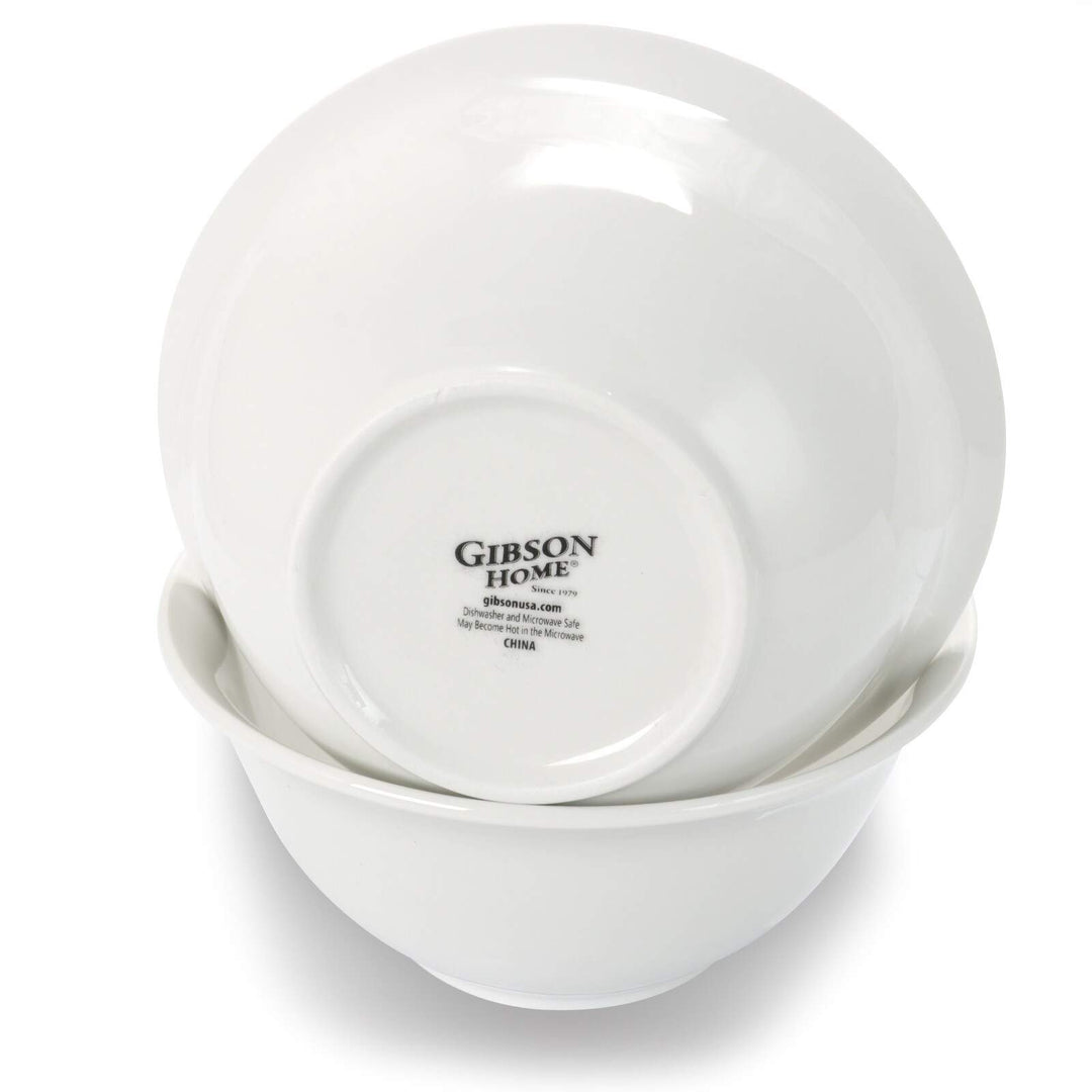 2 Piece 7.5 Inch Ceramic All-Purpose Round Bowl Set in White Solid Traditional - Diamond Home USA