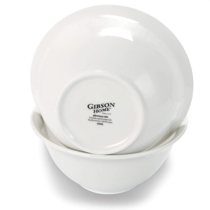 2 Piece 7.5 Inch Ceramic All-Purpose Round Bowl Set in White Solid Traditional - Diamond Home USA